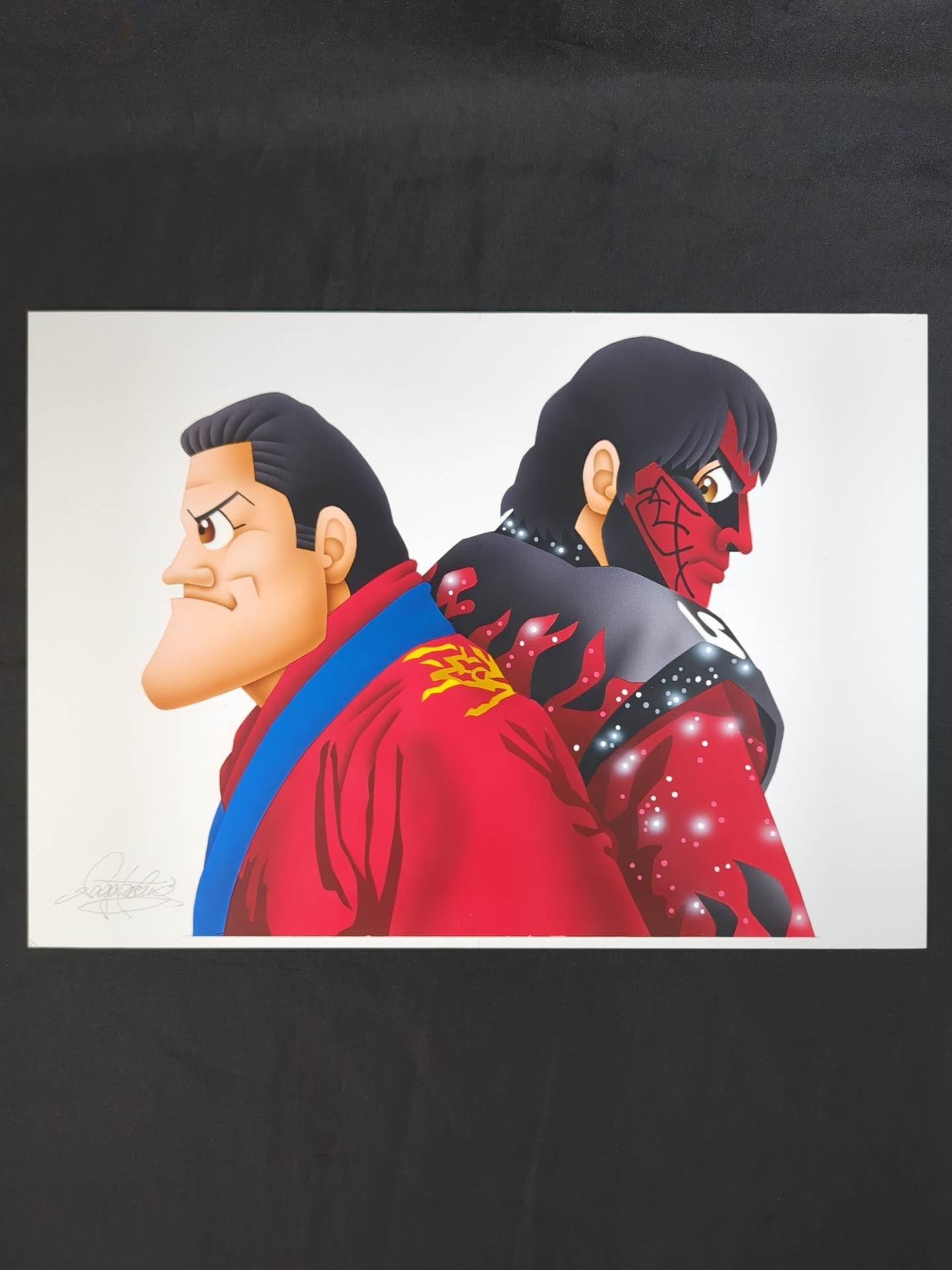 ★坂井永年氏 原画作品★ アントニオ猪木&グレート・ムタ