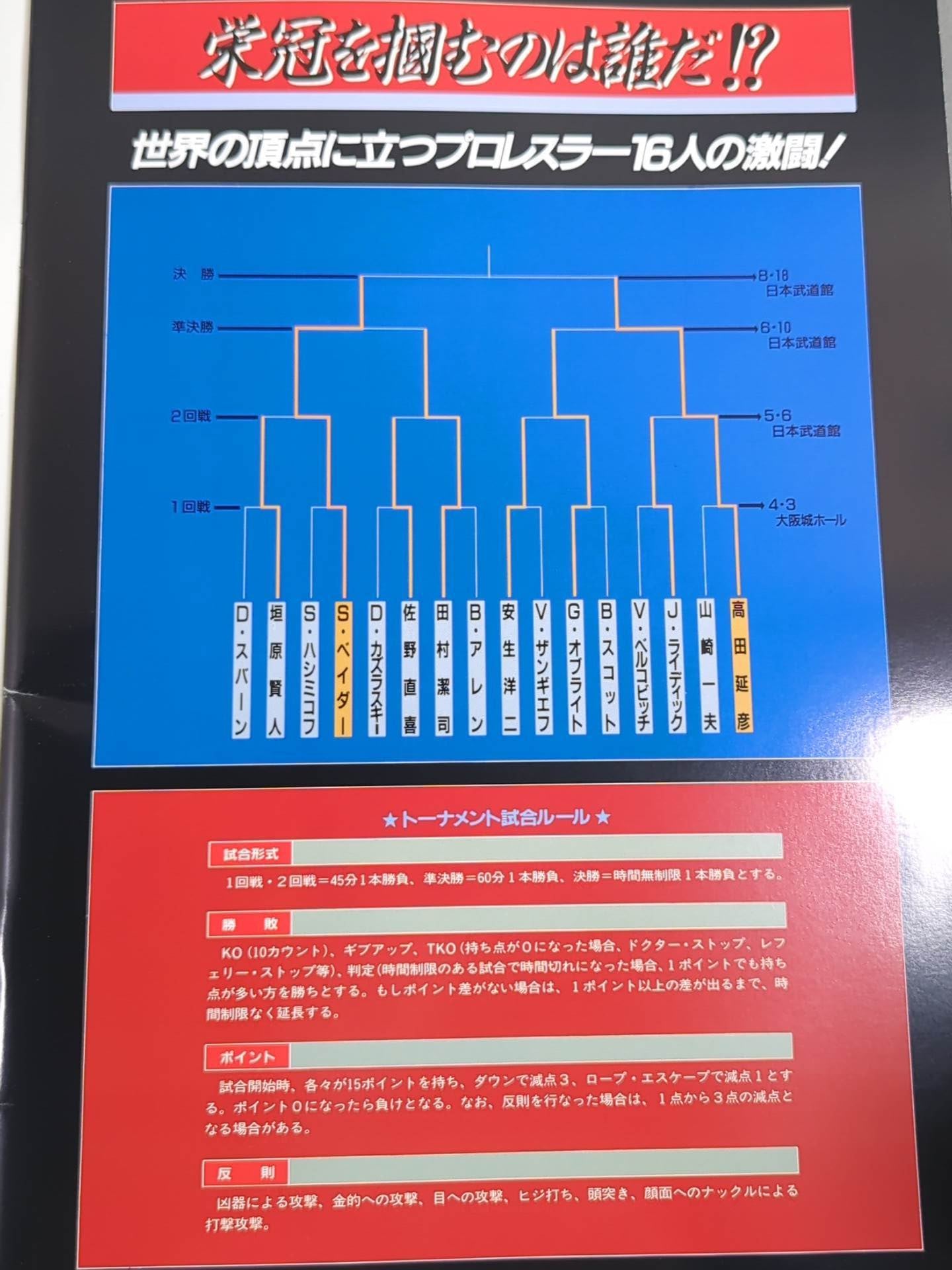 ★高田vsベイダー 2戦目★ 94 PRO-WRESTLING WORLD TOURNAMENT 決勝戦
