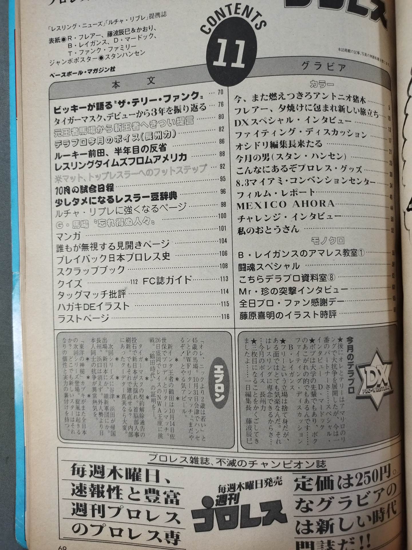 デラックスプロレス 1983年11月号