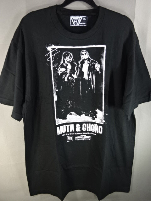 ARISTRIST グレートムタ 蝶野正洋 Tシャツ Mサイズ グレート・ムタ×蝶野正洋 コラボ ARISTRIST Tシャツ①(ブラック