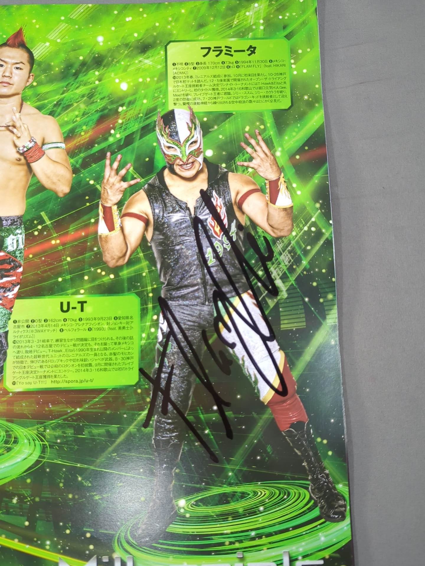 [9 fighters hand signed autograph 】2014 Dragon Gate Official Pamphlet Vol.36