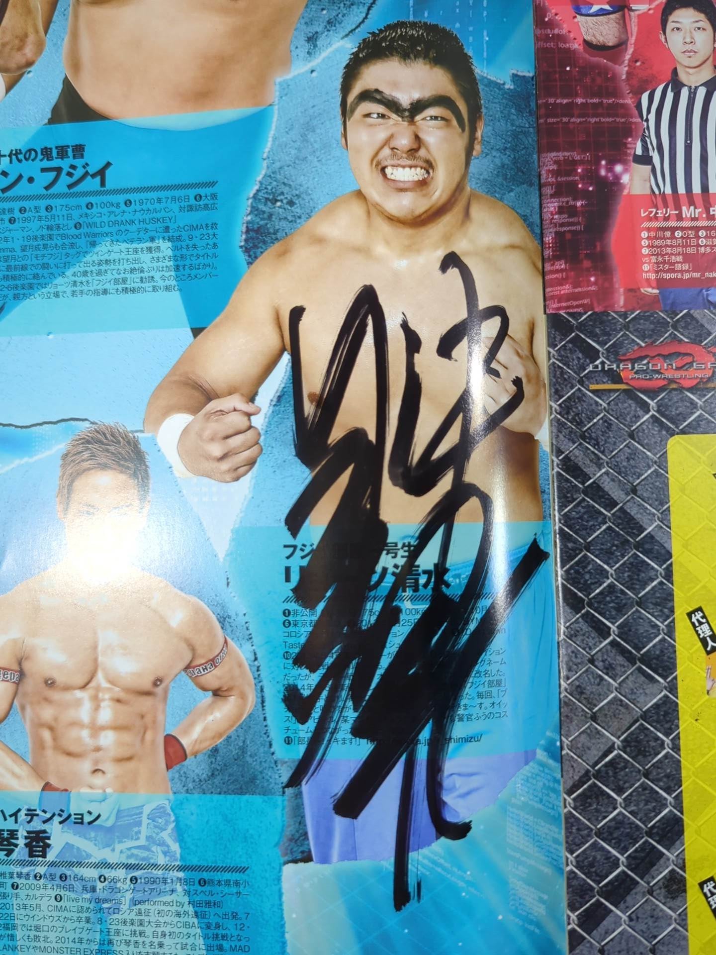 [12 fighters hand signed autograph 】2014 Dragon Gate Official Pamphlet Vol.35