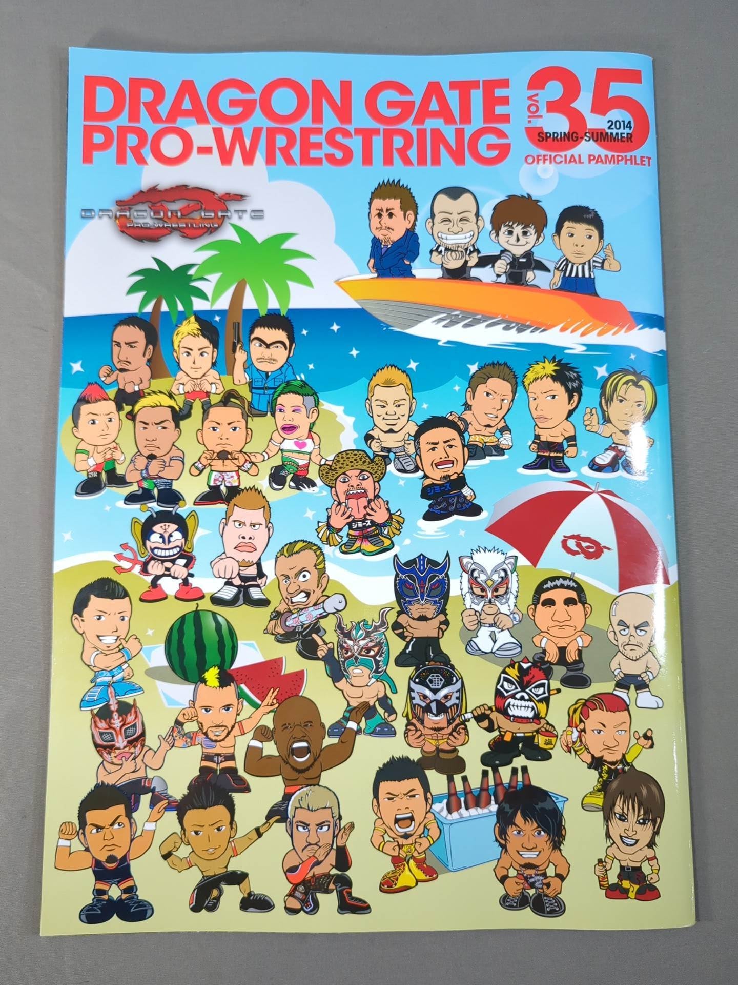 [12 fighters hand signed autograph 】2014 Dragon Gate Official Pamphlet Vol.35
