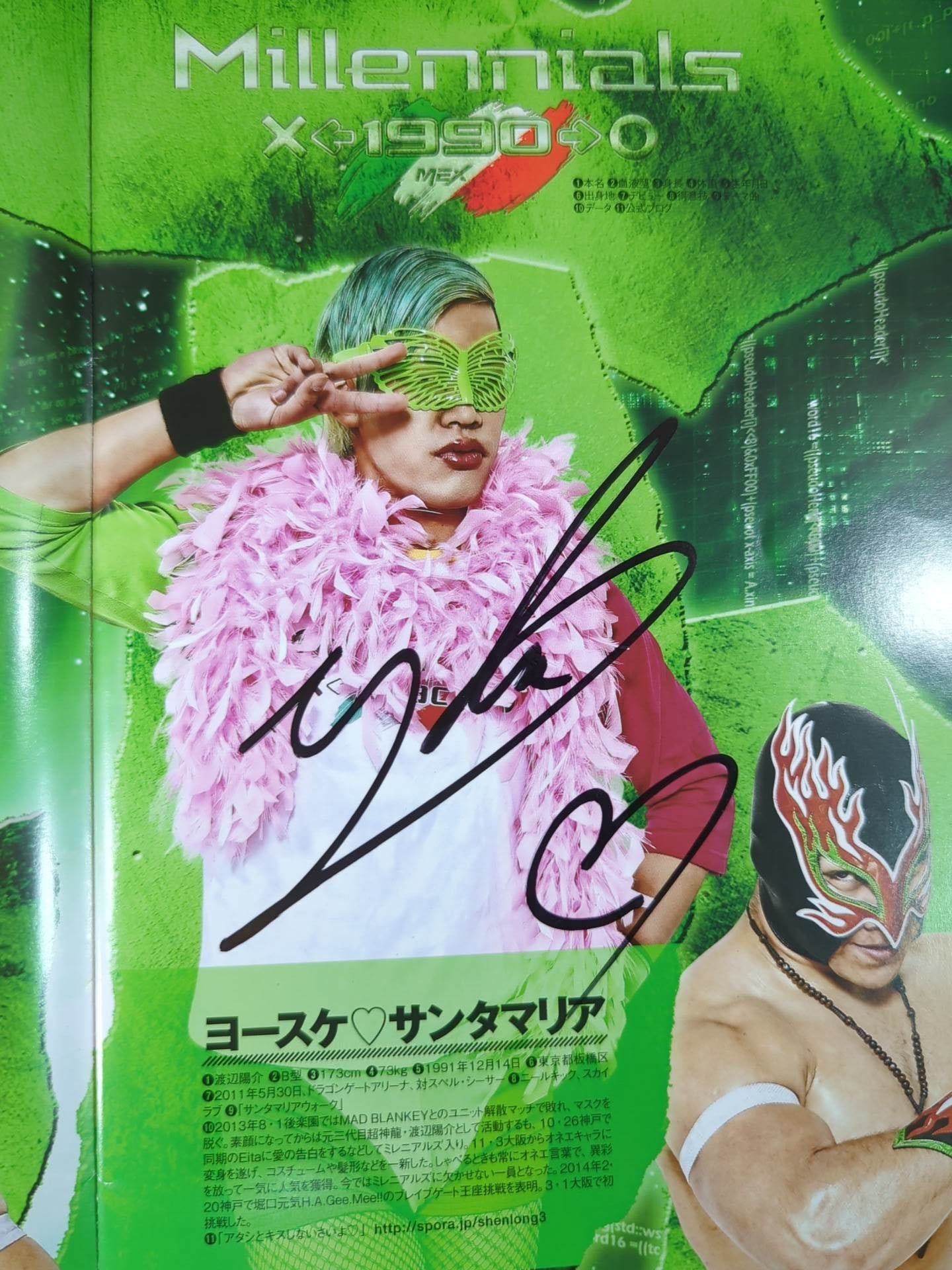 [12 fighters hand signed autograph 】2014 Dragon Gate Official Pamphlet Vol.35