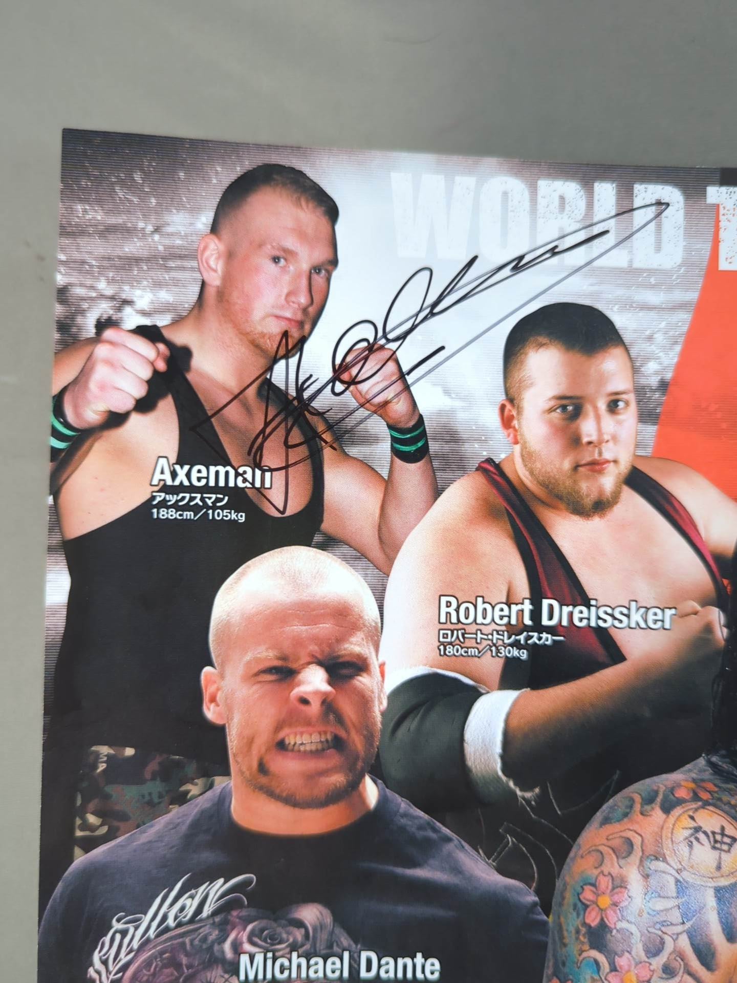 【12 hand signed autograph 】Big Japan Pro Wrestling / 2012 BJW DEATHMATCH BJ / STRONG BJ