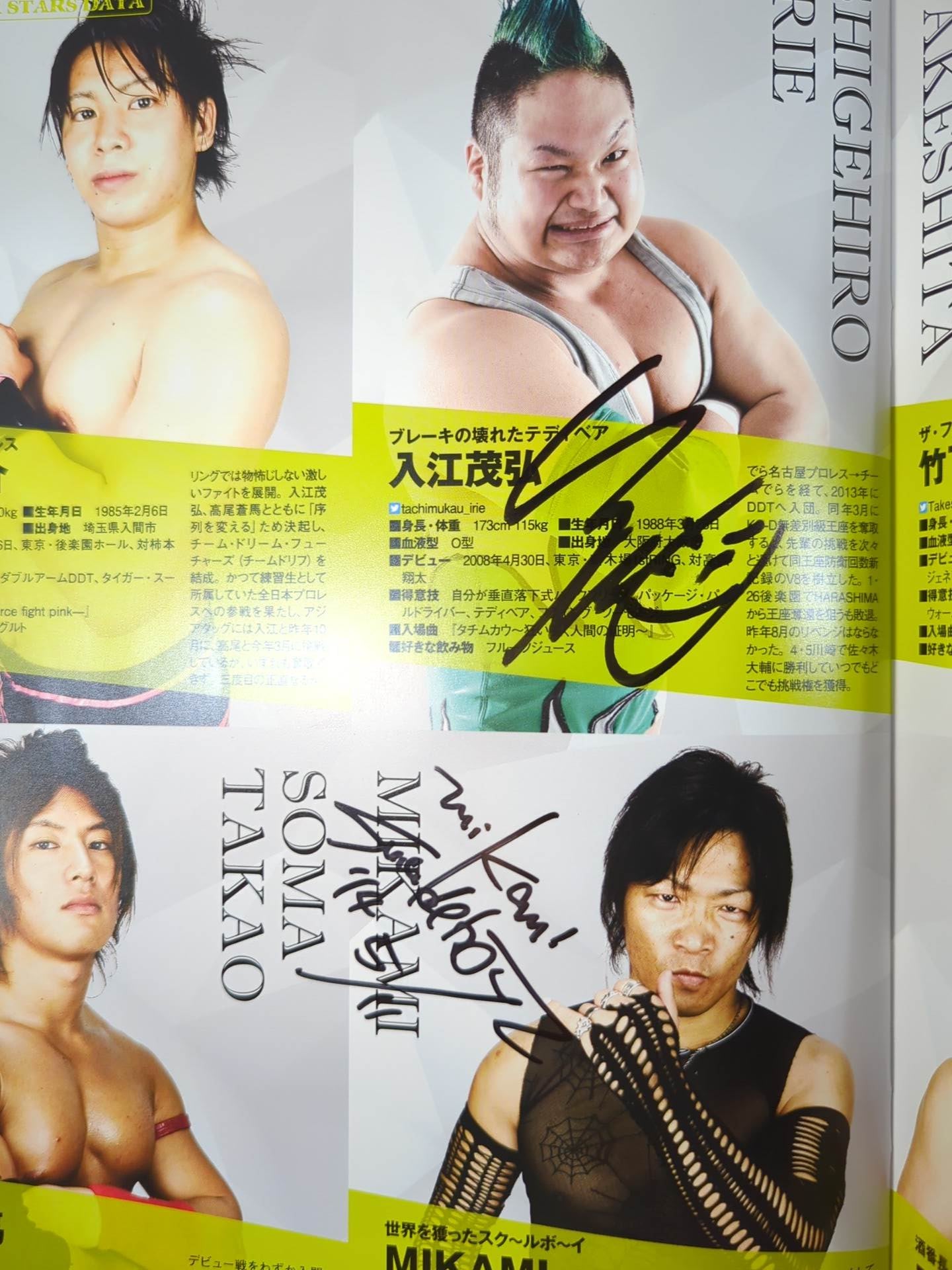 [6 fighters hand signed autograph 】DDT Official Program 2014 May Vol.33