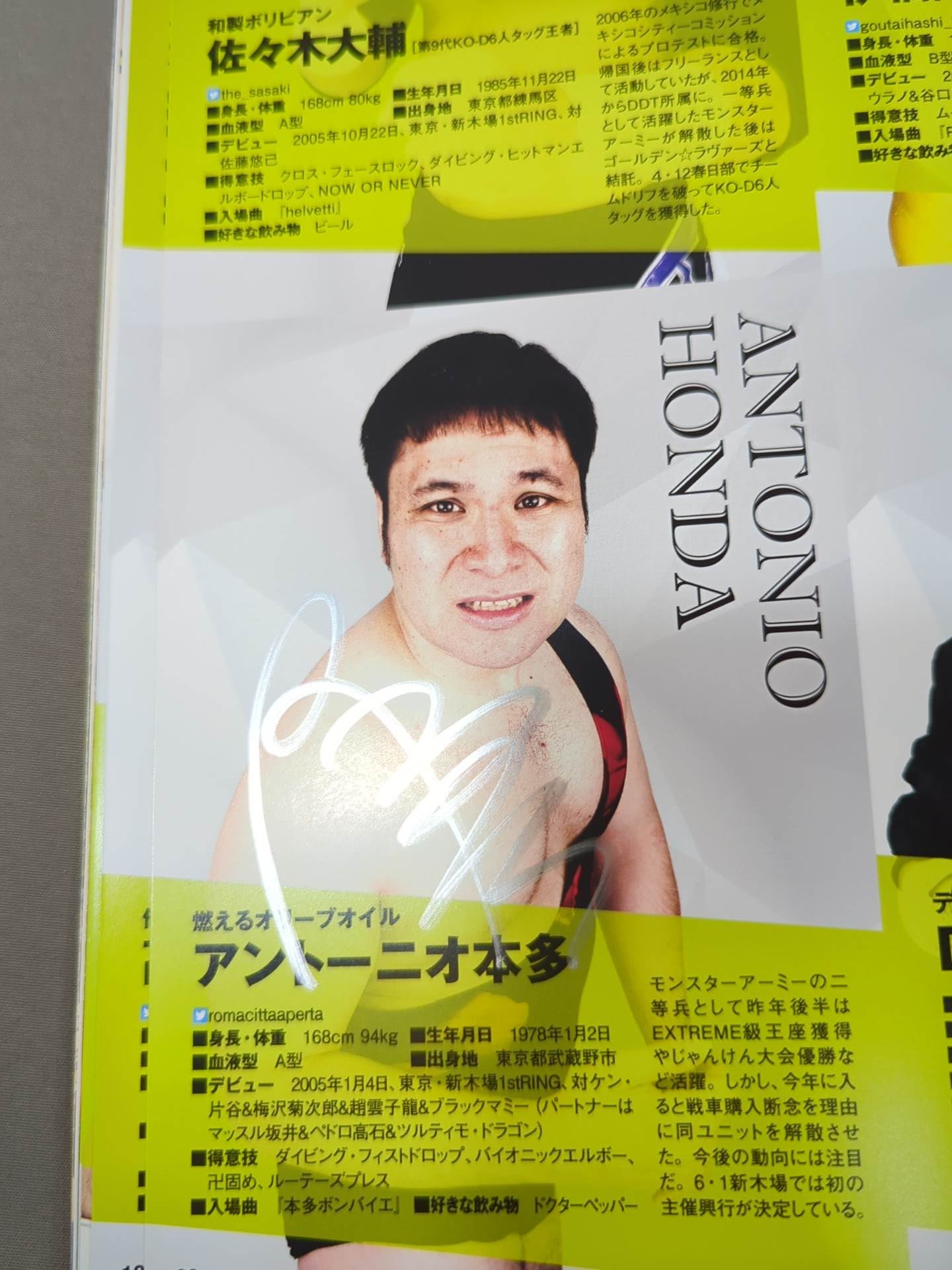 [6 fighters hand signed autograph 】DDT Official Program 2014 May Vol.33
