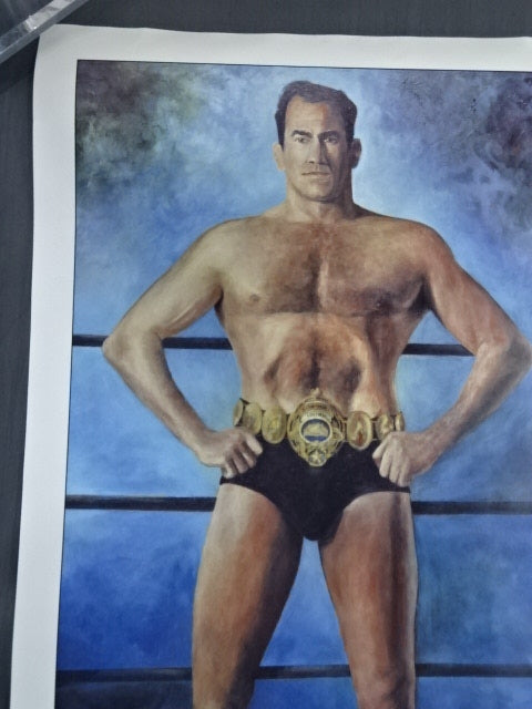 【hand signed autograph】 Lou Thesz Poster