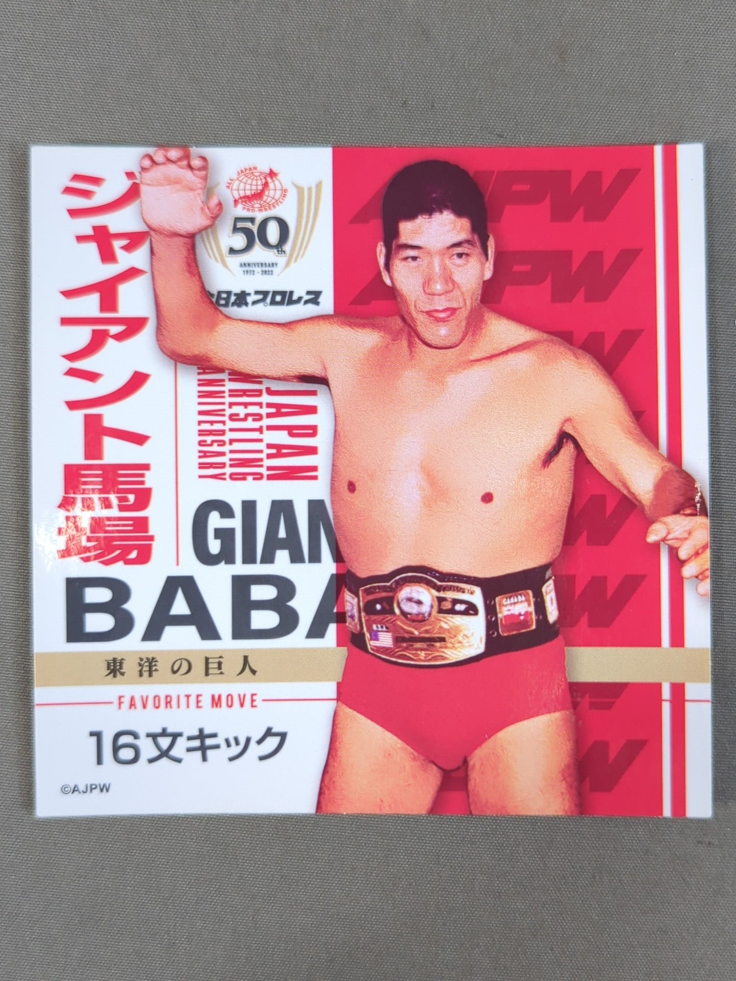 Giant Baba All Japan Pro Wrestling 50th Anniversary Plastic File Folder & Sticker Set
