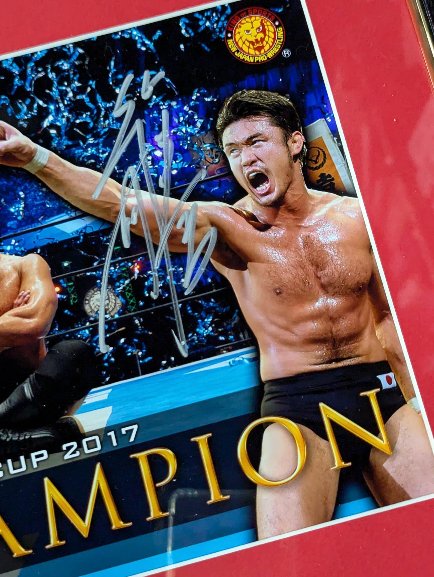 柴田勝頼 NEW JAPAN CUP 2017 初優勝 直筆サイン入りフォトフレーム