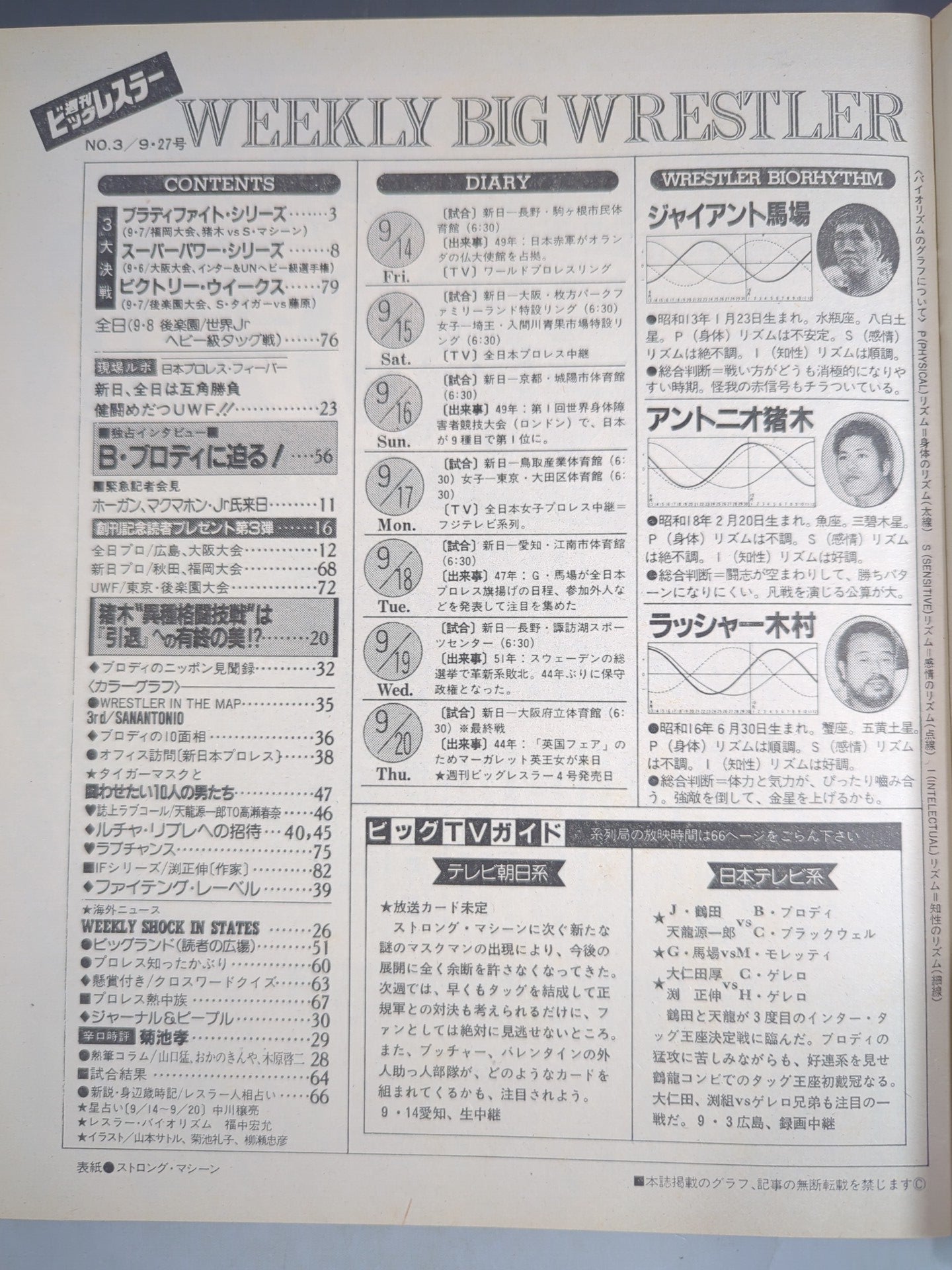 ★創刊3号★ 週刊ビッグレスラー3