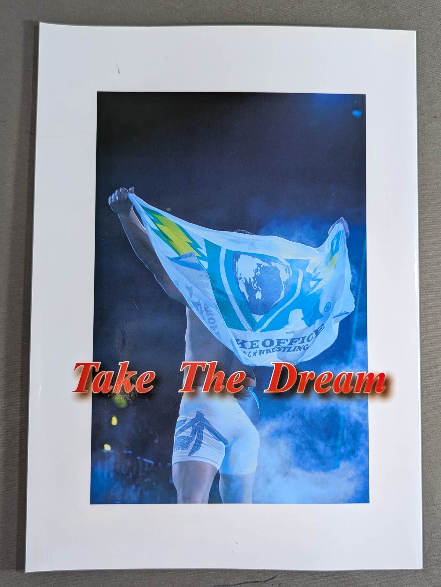 【Akira Hokuto hand signed autograph 】★ Kensuke Office Flag Raising Box ★ Office Seize Your Dream