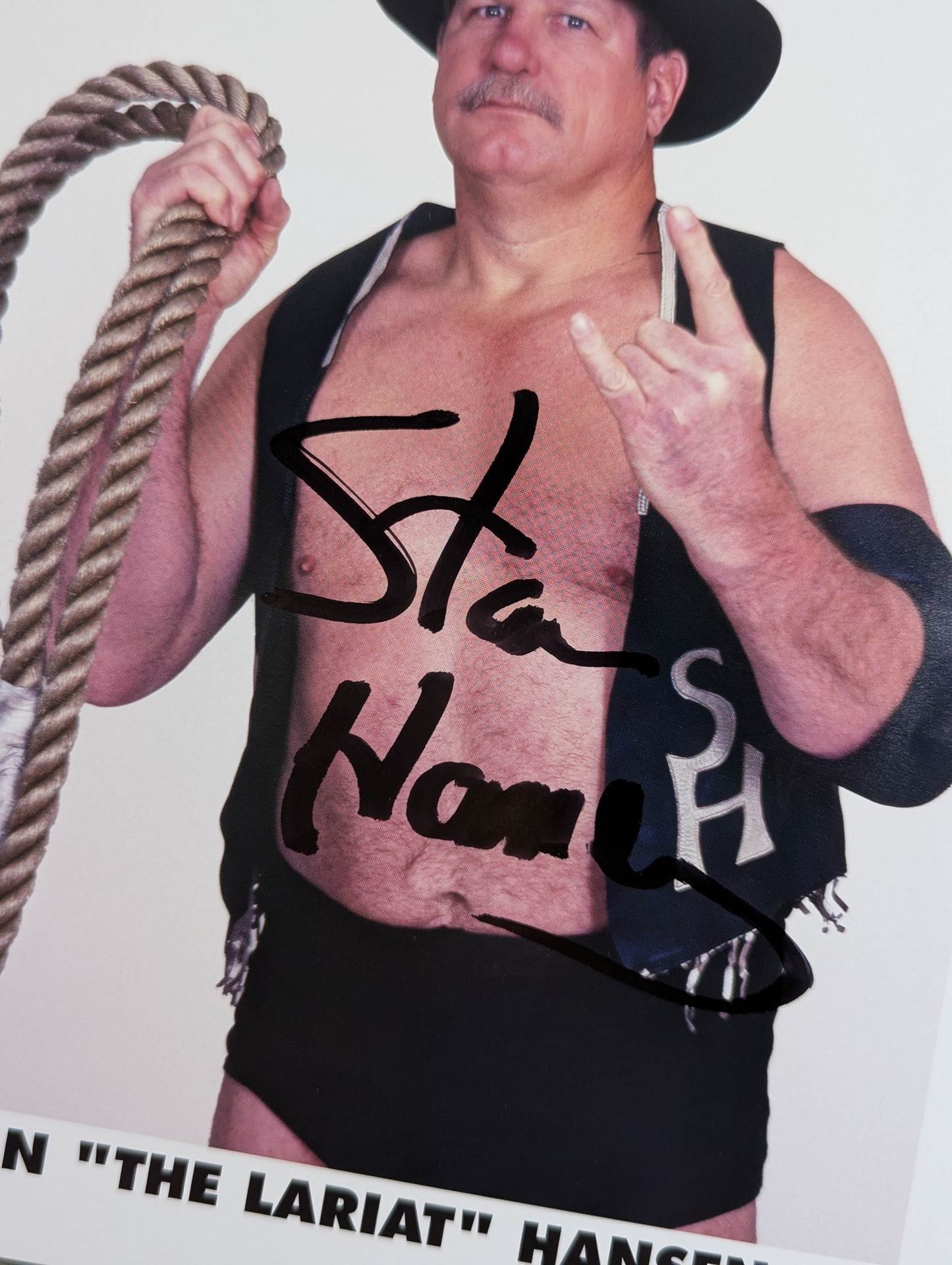 Stan Hansen hand signed autograph Pro-Photo (C-8)