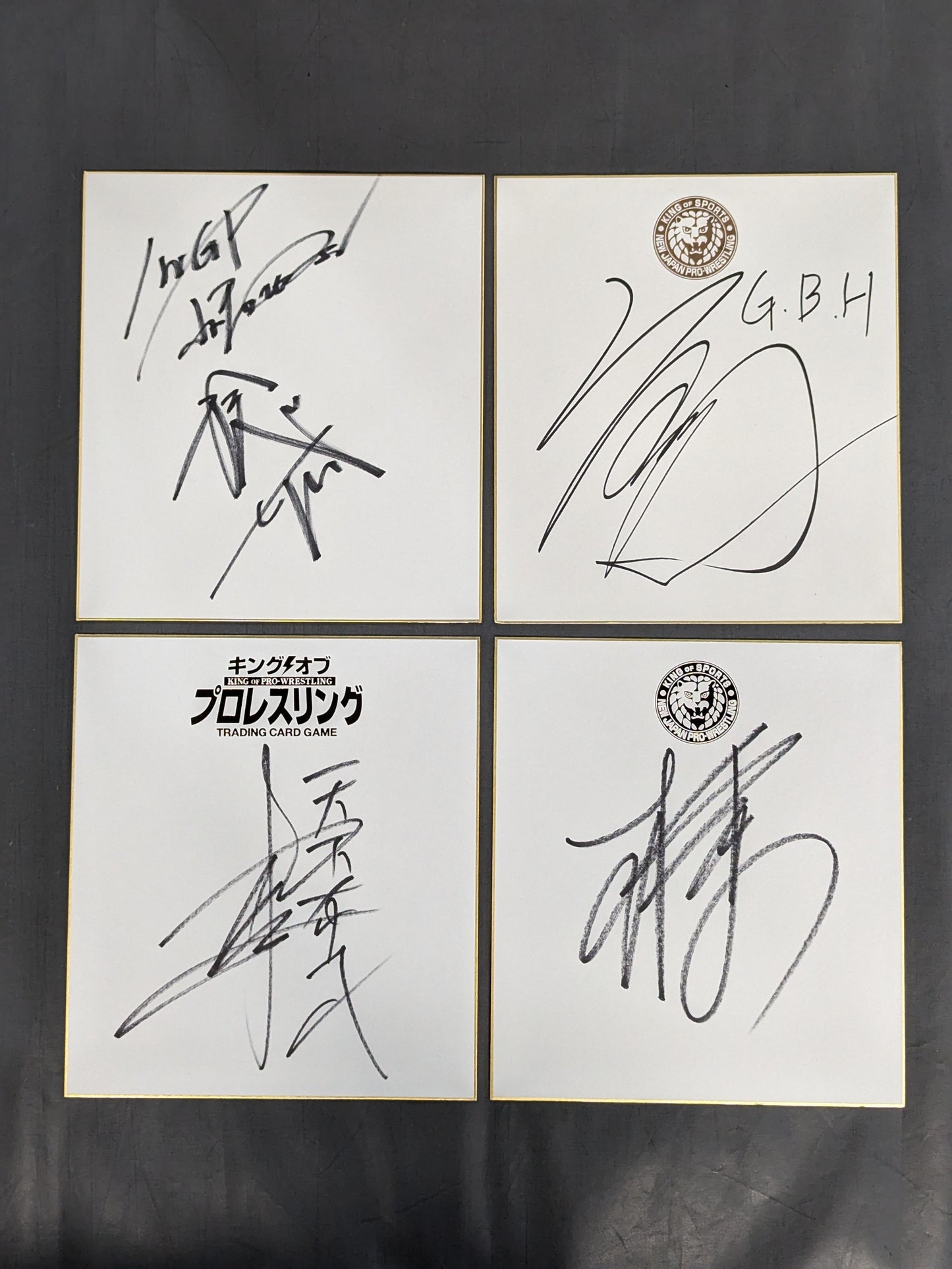★KING OF SPORTS★ New Japan Pro Wrestling Sign Shikishi ( Autograph board ) set