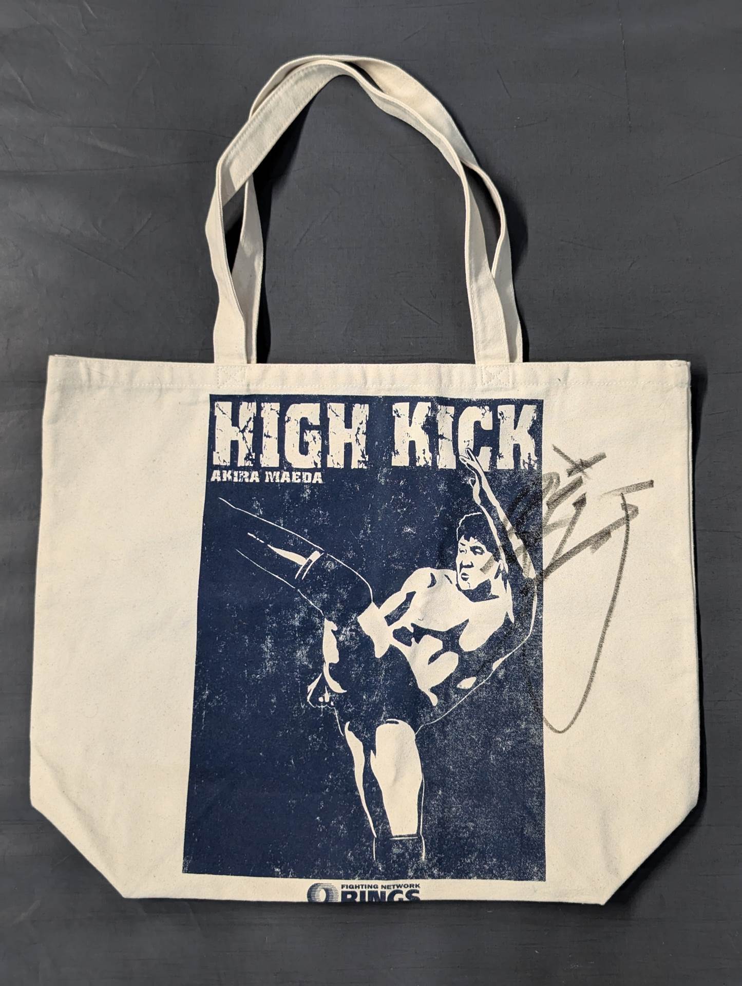 【直筆サイン入り】前田日明「HIGH KICK」トートバッグ