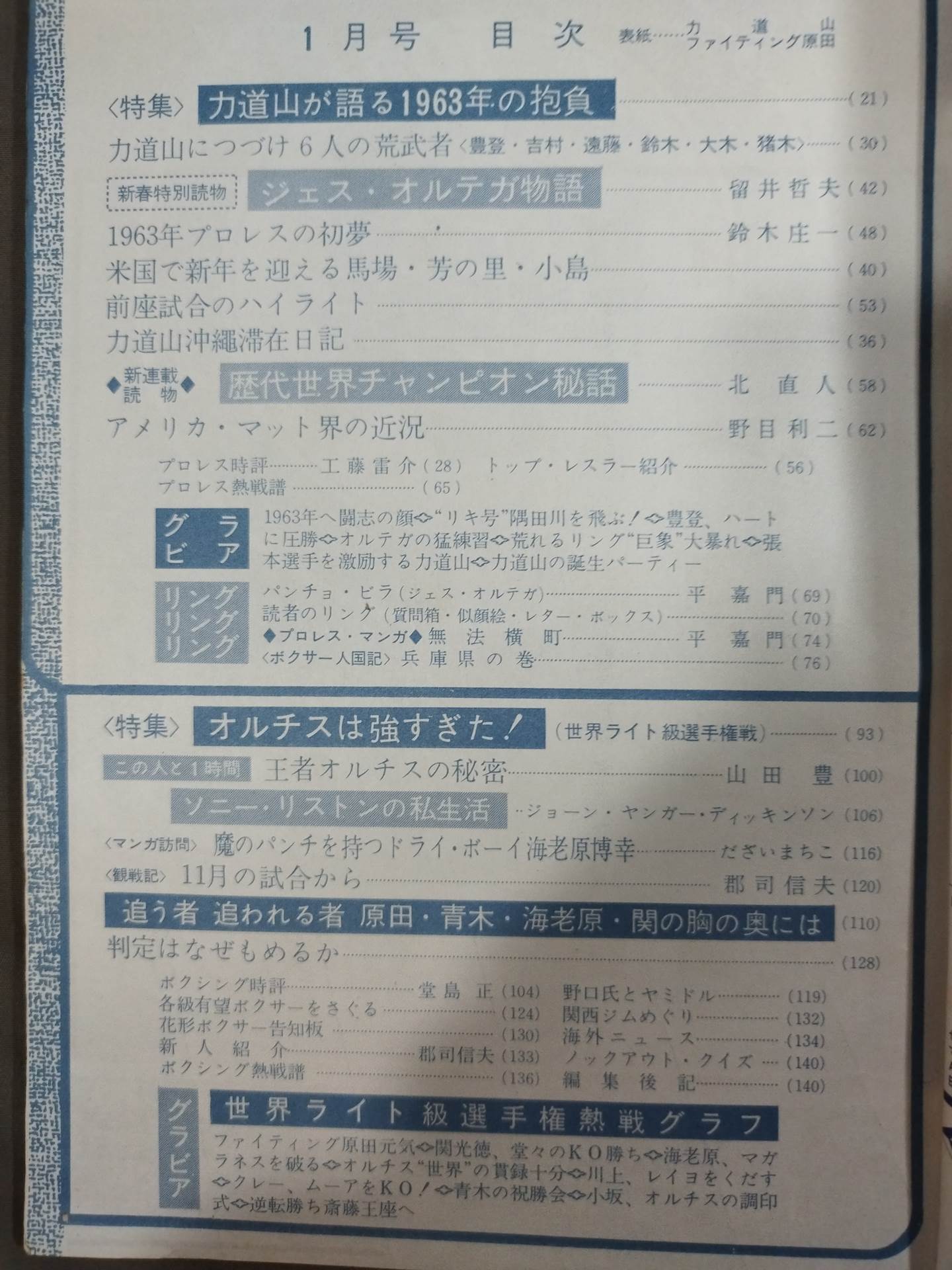 プロレス&ボクシング 1963年1月号
