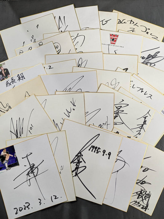 Domestic pro wrestler sign Shikishi ( Autograph board ) set(4)