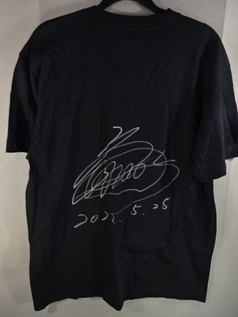 【hand signed autograph】 Toru Yano × Noboribetsu City Hometown Tax Payment Limited Collaboration T-Shirt (1) (Black)