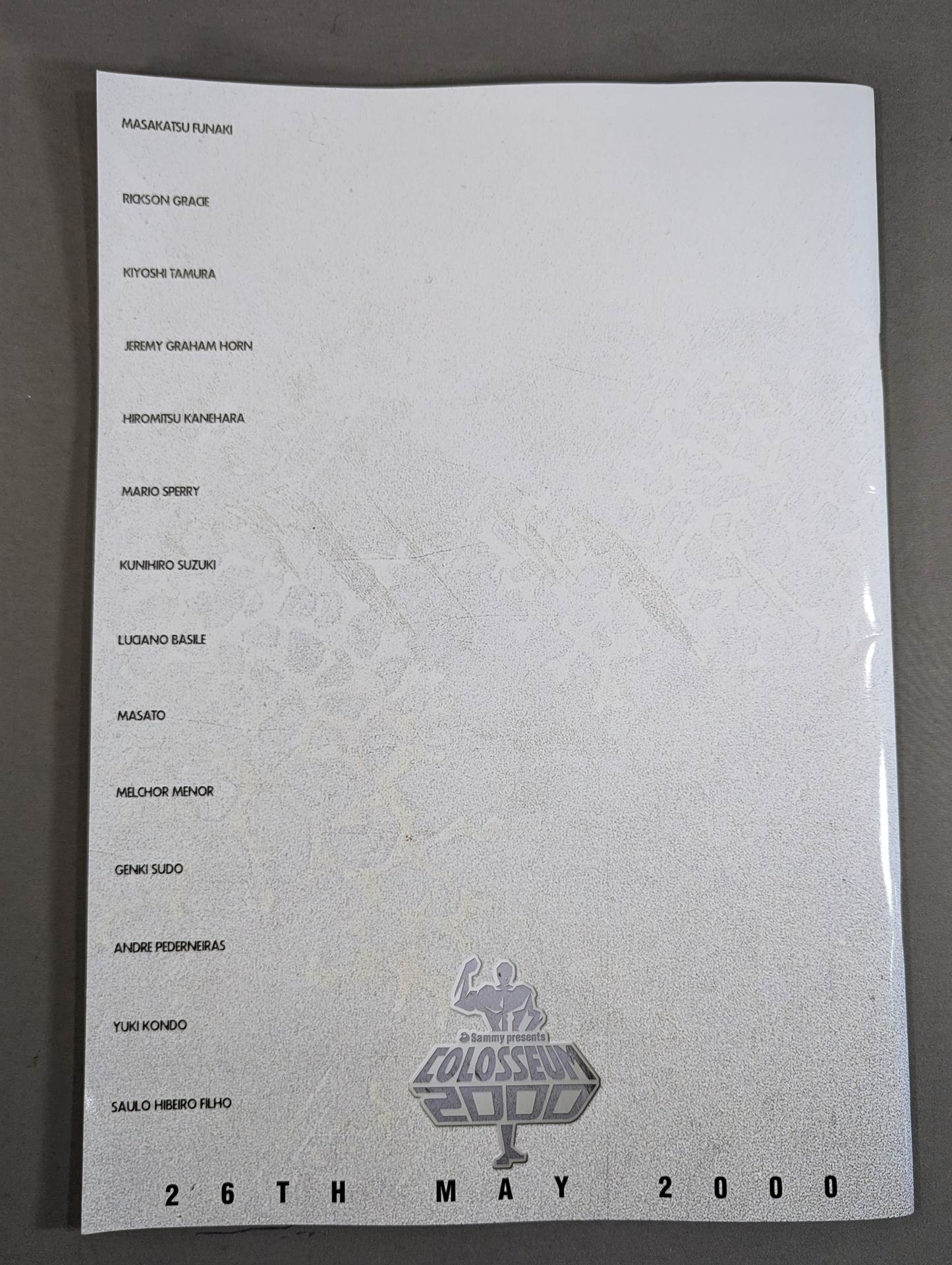 【Rickson Gracie hand signed autograph COLOSSEUM 2000