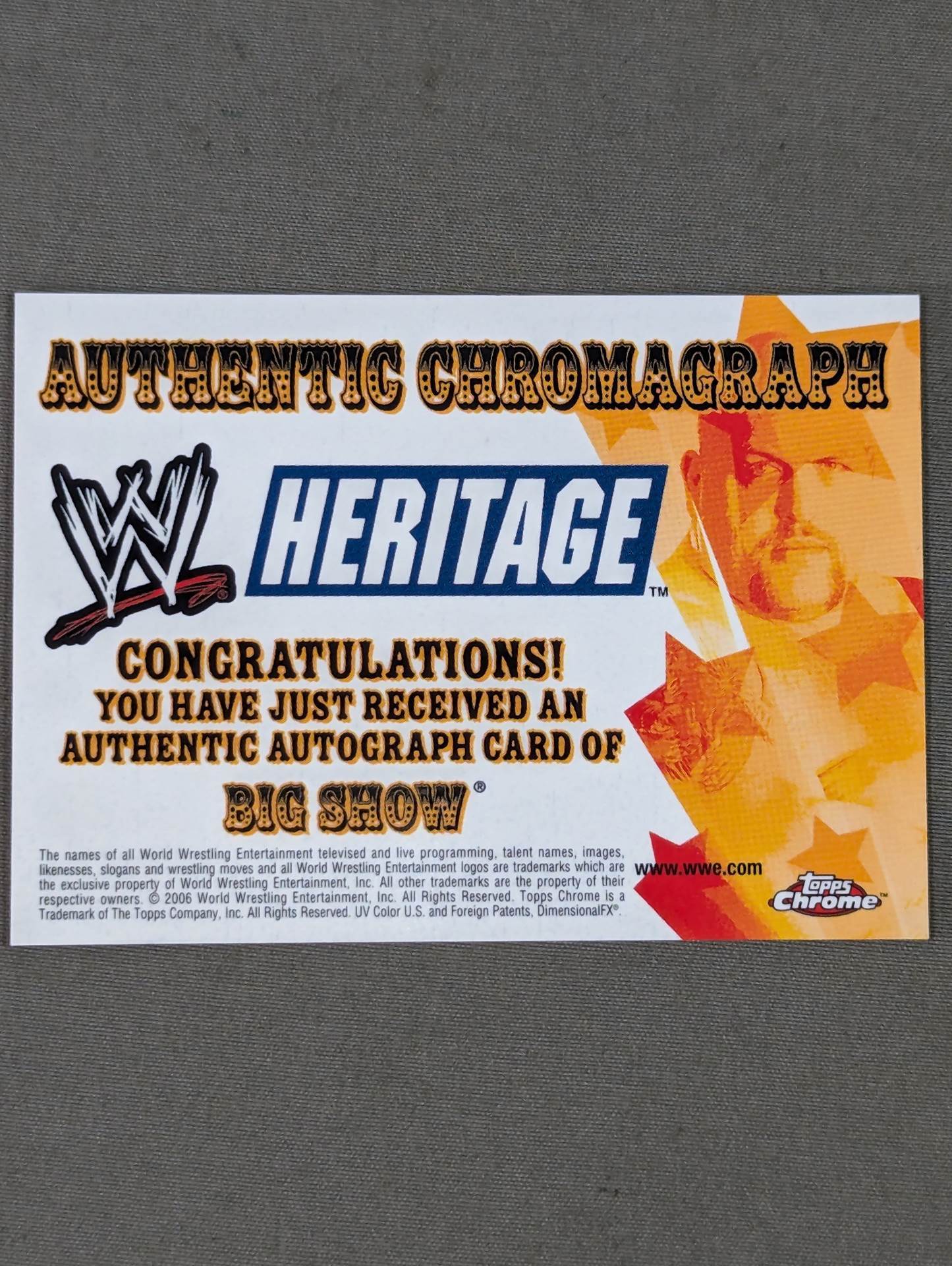 2006 TOPPS ビッグ・ショー 公式 サインカード