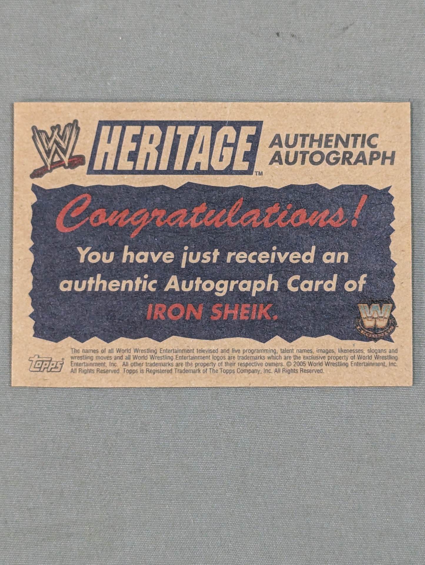 2005 TOPPS アイアン・シーク 公式サインカード