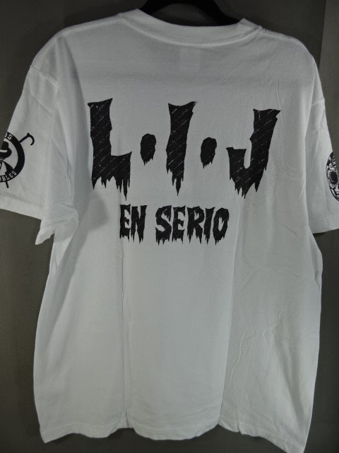 BUSHI "EN SERIO" T-Shirt (2) (White× Black)