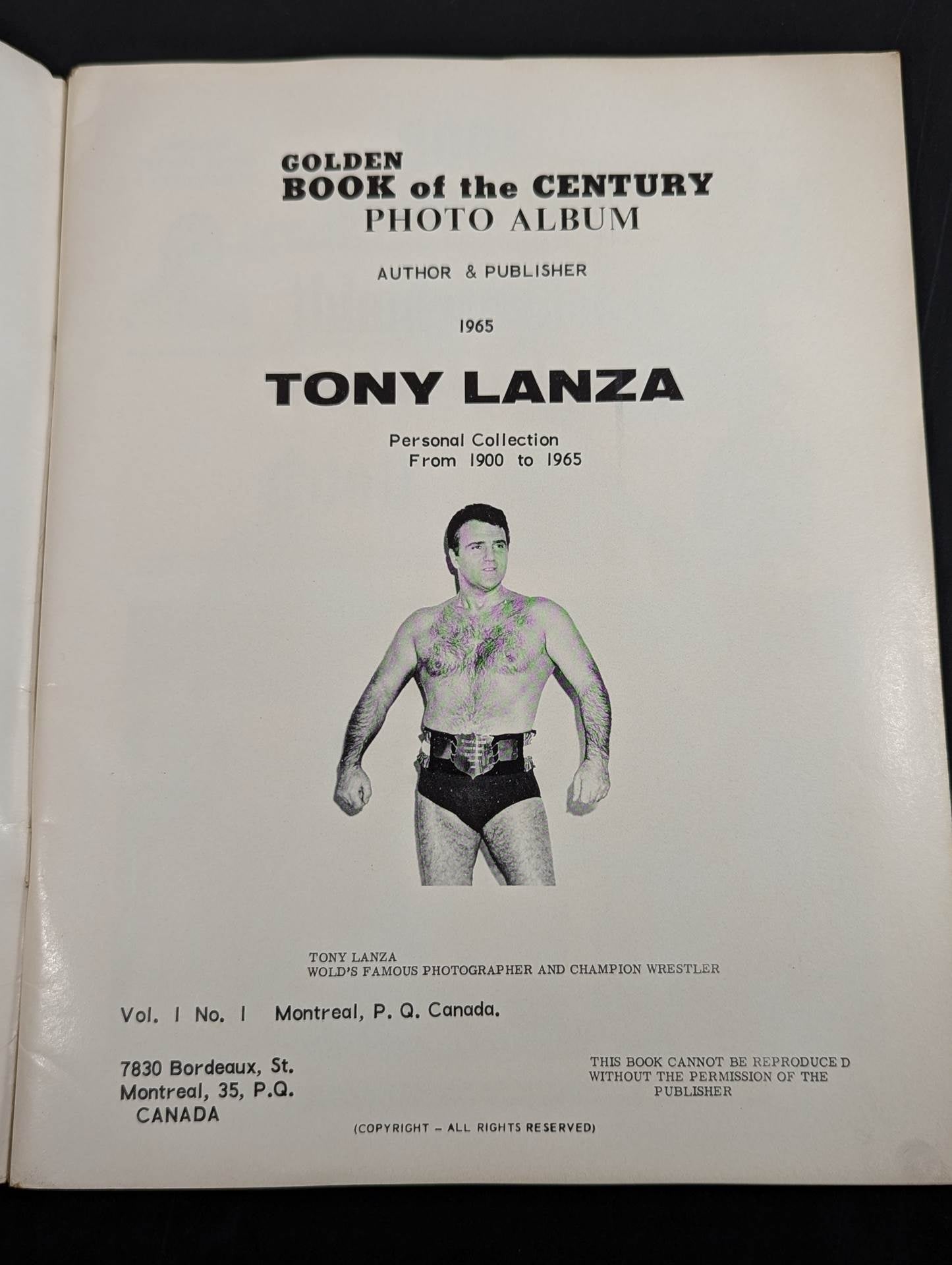 GOLDEN BOOK OF THE CENTURY Wrestling PHOTO ALBUM