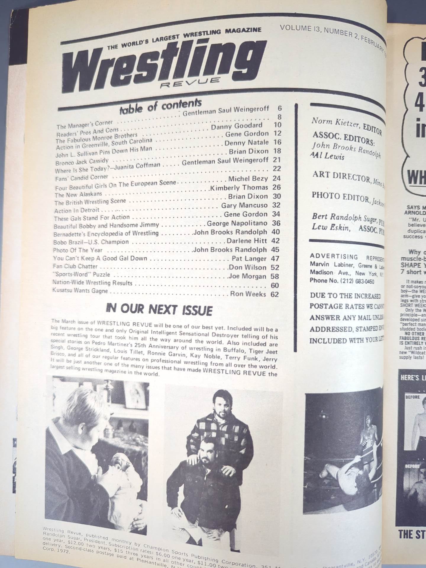 ★ Wrestling REVUE with ★ Japanese commentary February 1972 issue
