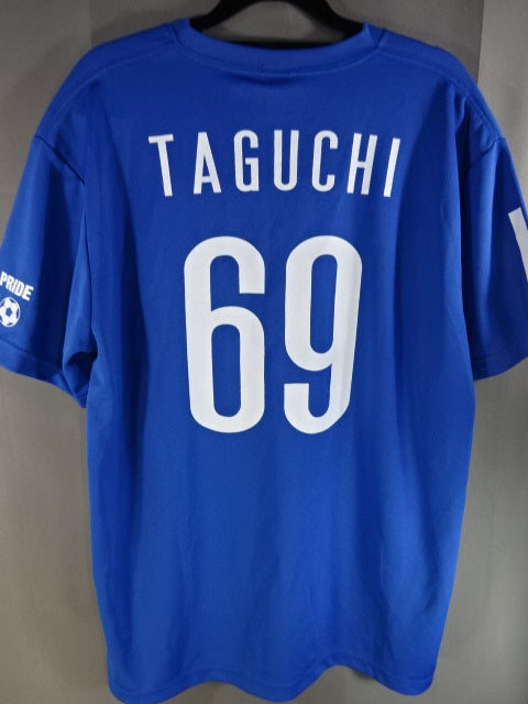 【hand signed autograph】 Taguchi Ryusuke Taguchi Japan Dry T-Shirt (1) (Blue)