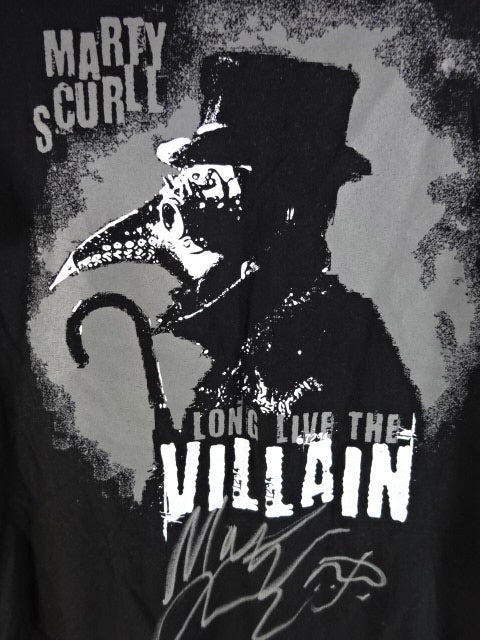 【hand signed autograph】 Marty Scurll LONG LIVE THE VILLAIN T-Shirt