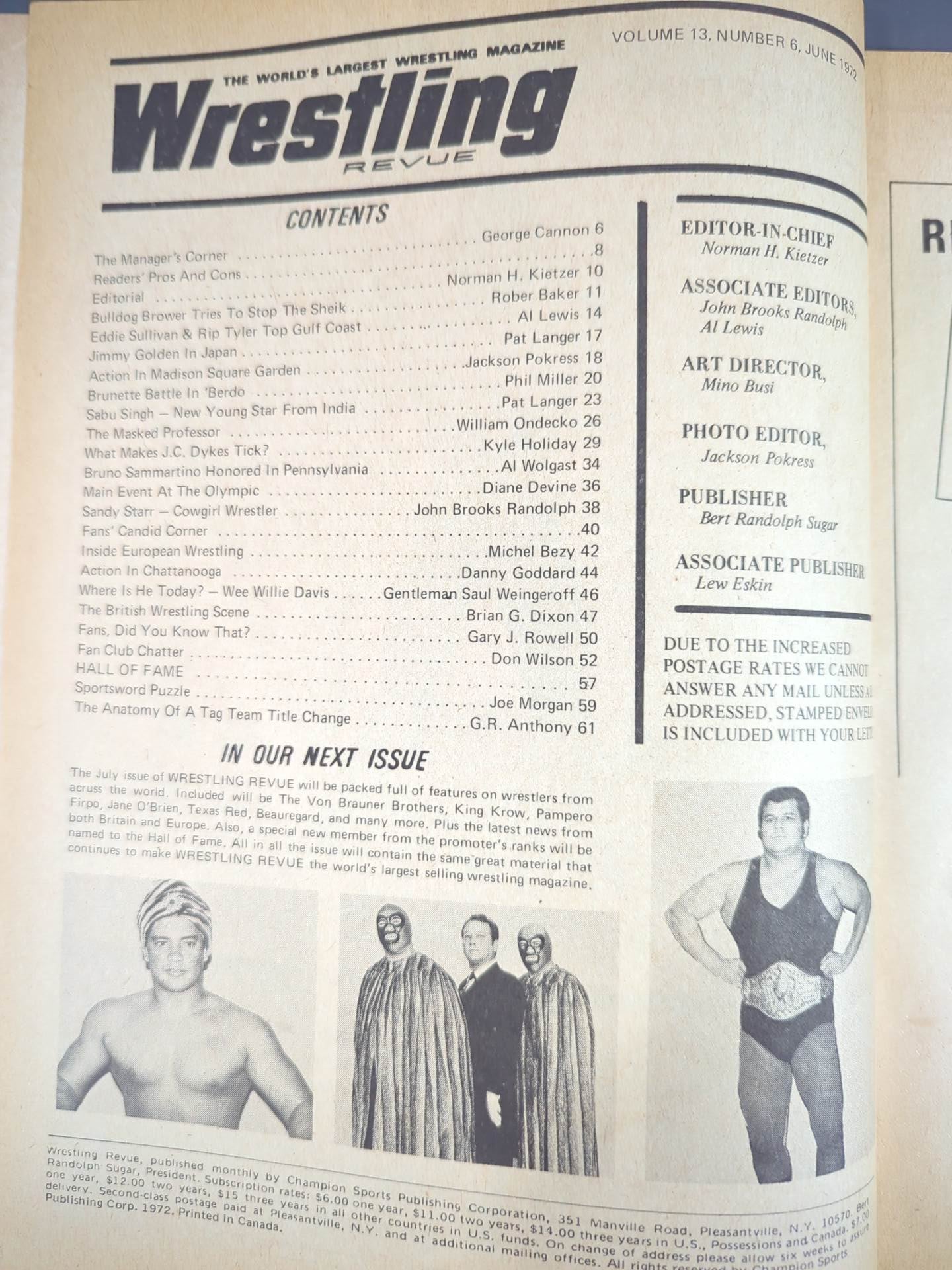 ★ Wrestling REVUE with ★Japanese commentary June 1972 issue