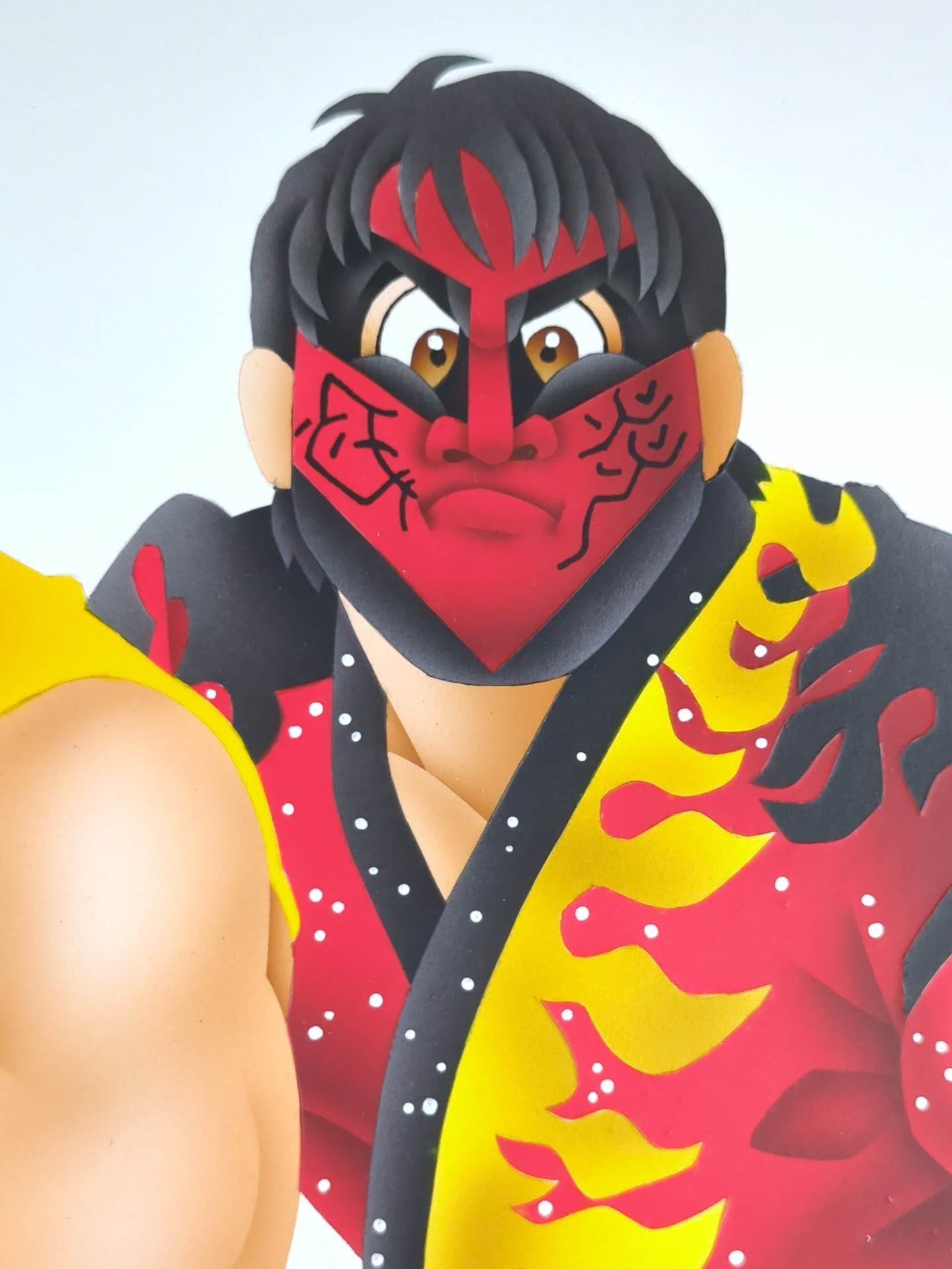 ★ Nagatoshi Sakai 's original painting "★ Dream Match" Hulk Hogan & Great Muta