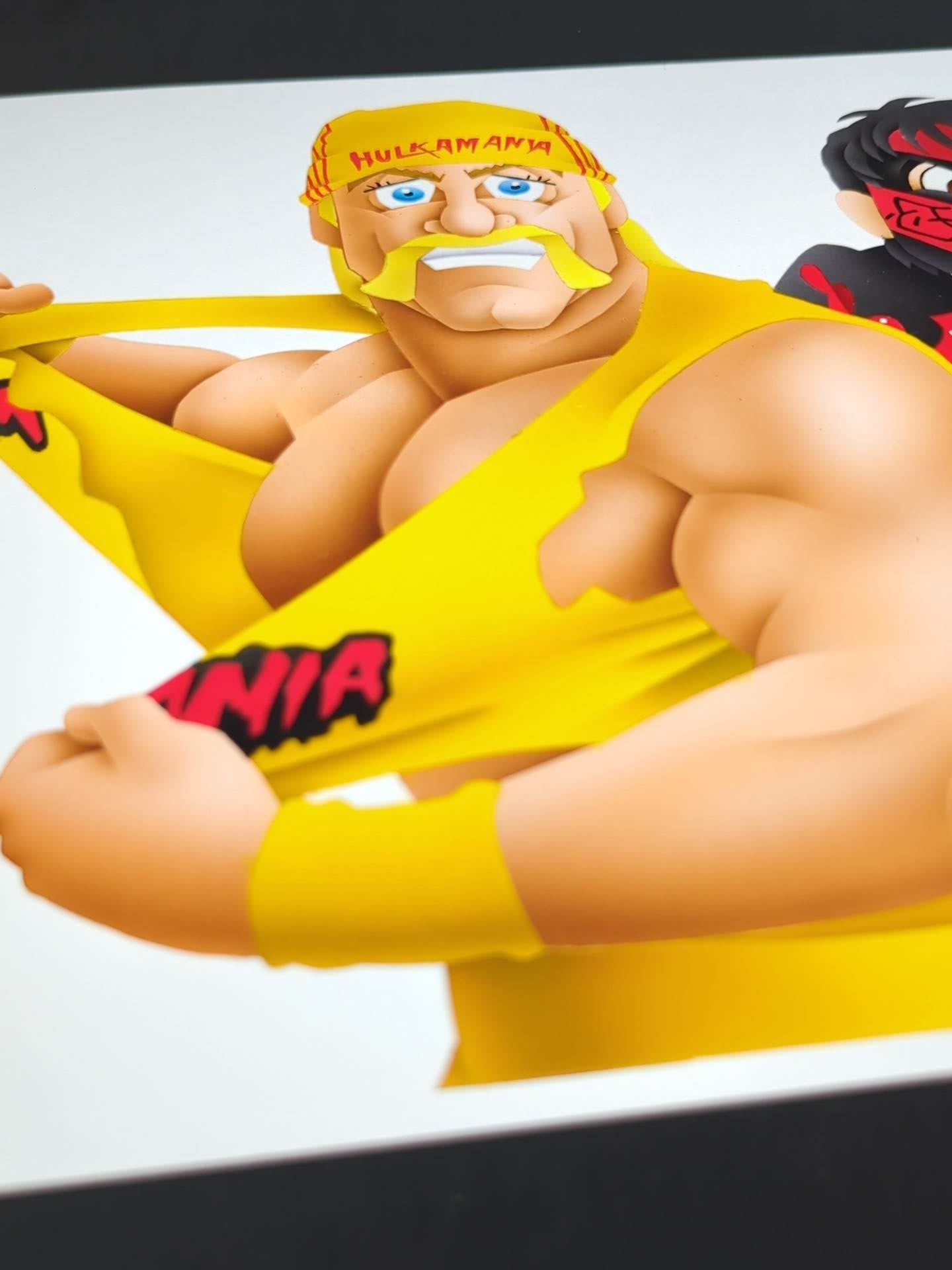 ★ Nagatoshi Sakai 's original painting "★ Dream Match" Hulk Hogan & Great Muta