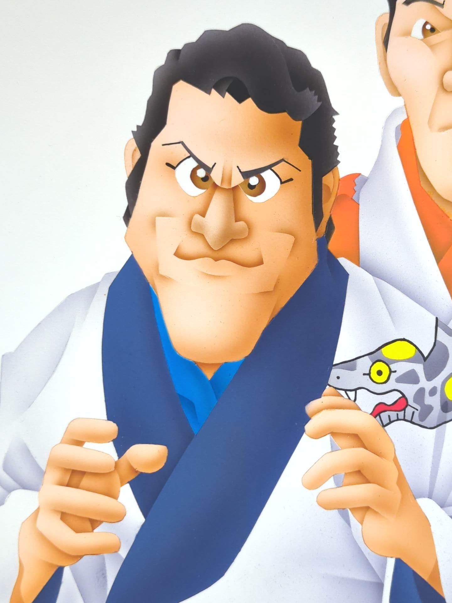 ★ Nagatoshi Sakai original art work ★ "Dream All-Star Game" Antonio Inoki & Giant Baba