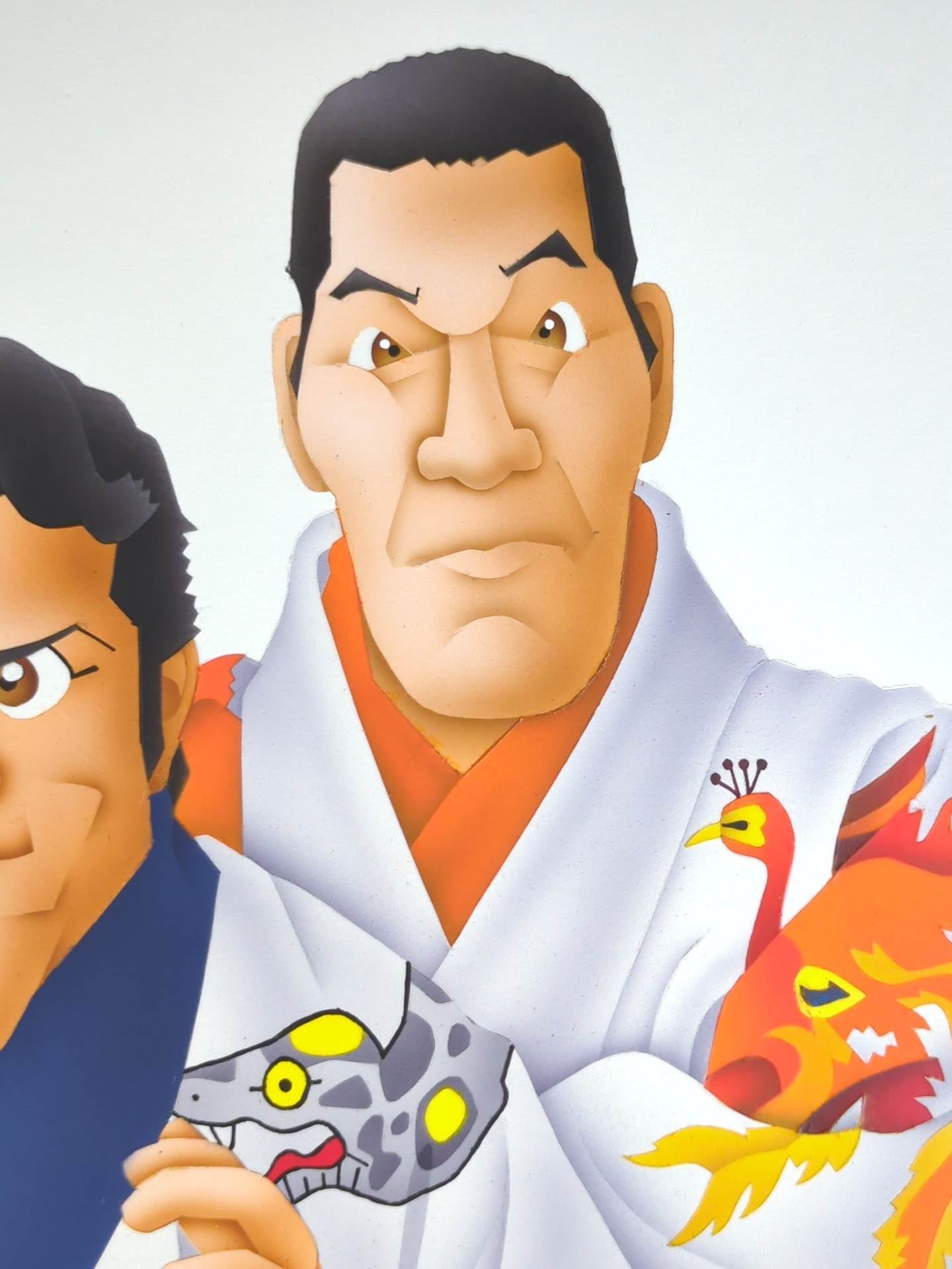 ★ Nagatoshi Sakai original art work ★ "Dream All-Star Game" Antonio Inoki & Giant Baba