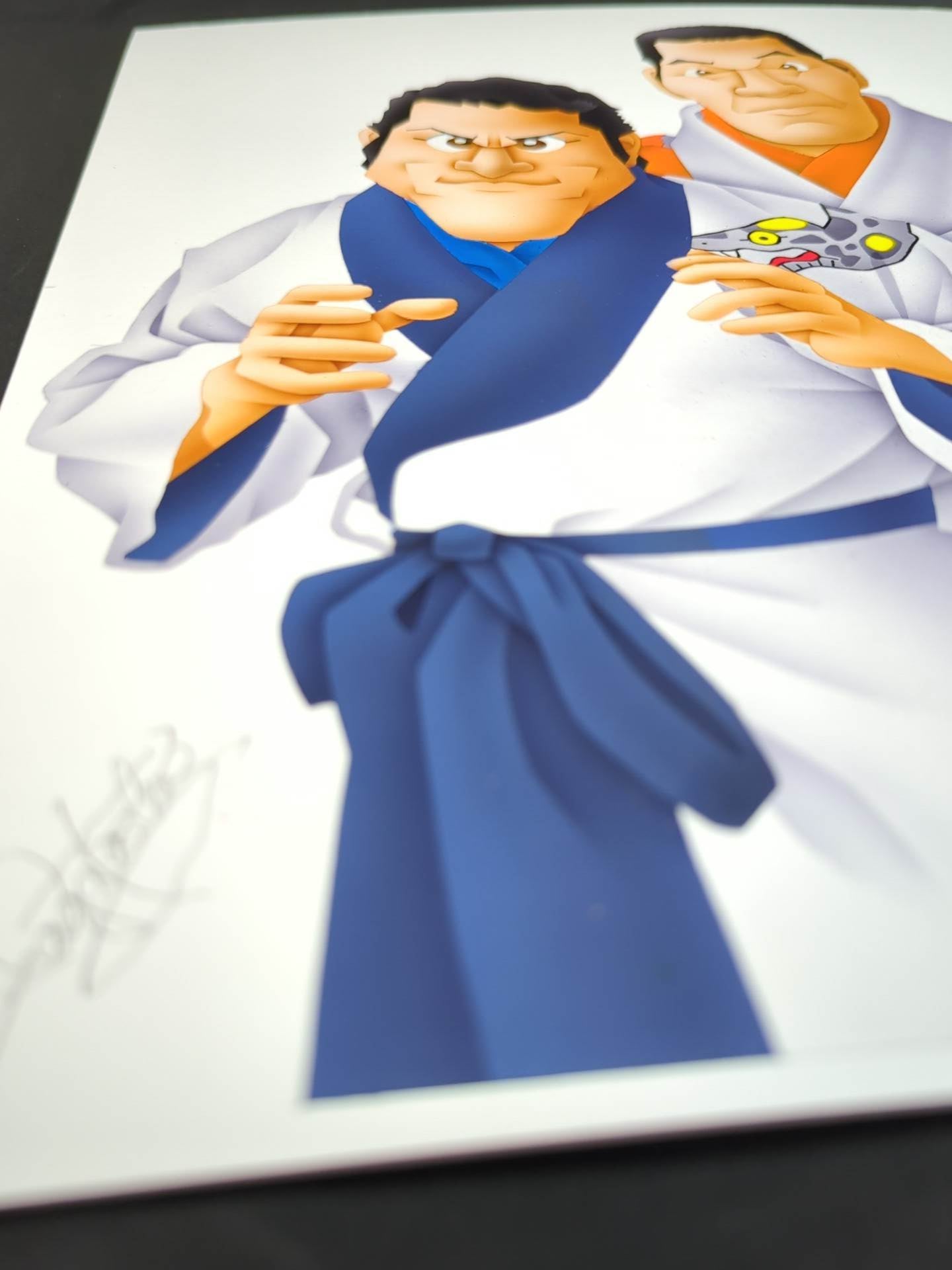 ★ Nagatoshi Sakai original art work ★ "Dream All-Star Game" Antonio Inoki & Giant Baba