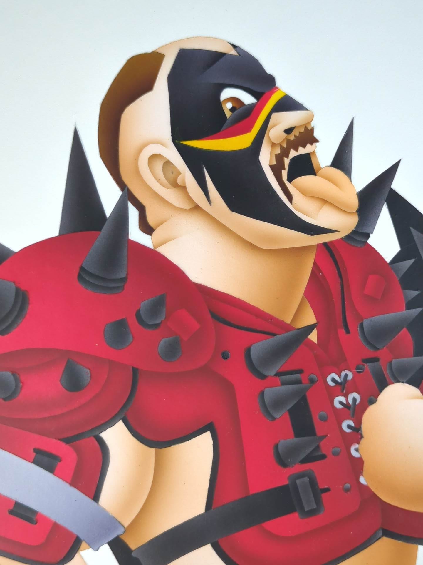 ★ Nagatoshi Sakai Original art work ★ "Runaway Warrior" The Road Warriors (Hawk & Animal)
