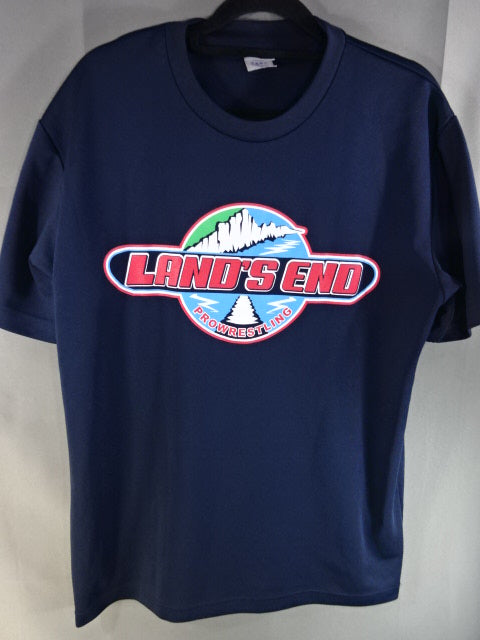 LAND’S END PROWRESTLING ロゴ ドライTシャツ①(ネイビー)