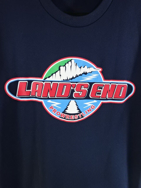 LAND’S END PROWRESTLING ロゴ ドライTシャツ①(ネイビー)