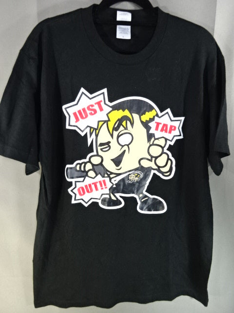 TAKAみちのく JUST TAP OUT!! イラストTシャツ①(ブラック)