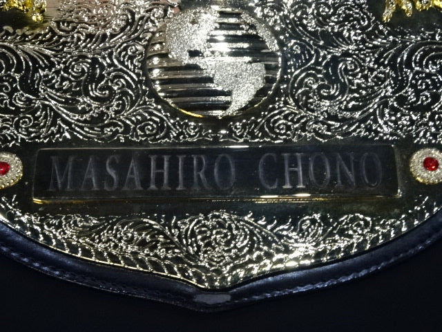 ★ Masahiro Chono hand signed autograph ★ World Heavyweight Championship Belt