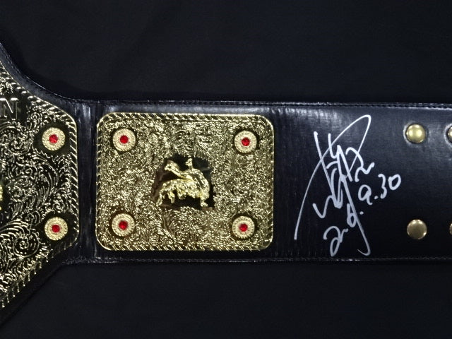 ★ Masahiro Chono hand signed autograph ★ World Heavyweight Championship Belt