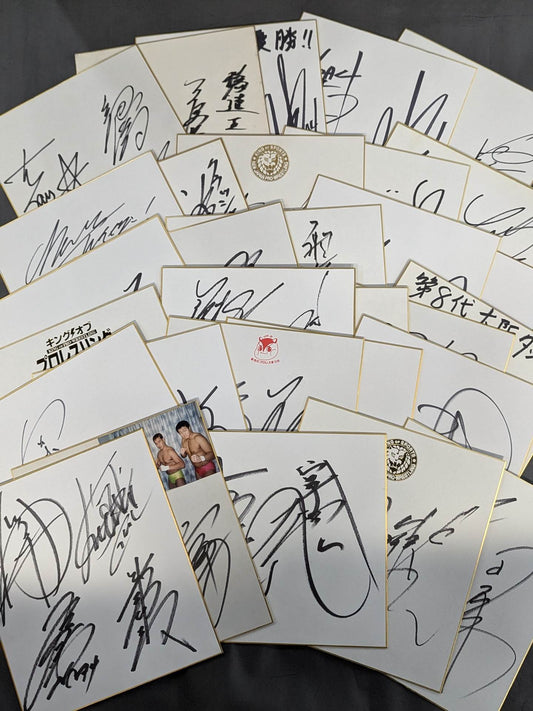 Domestic pro wrestler postscript sign Shikishi ( Autograph board )  set