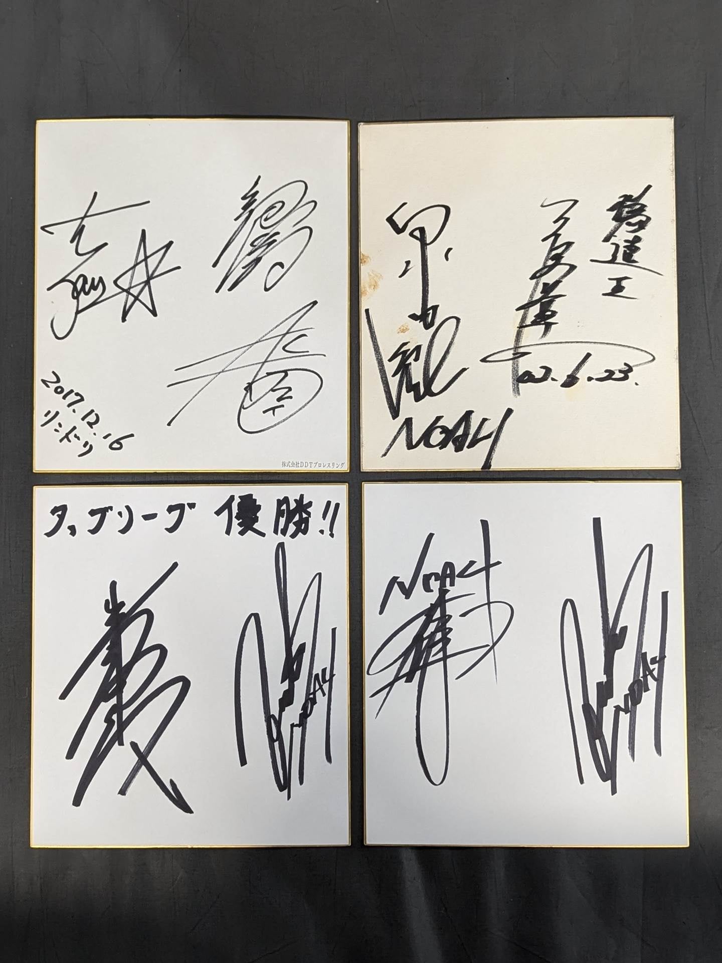 国内プロレスラー 寄せ書きサイン色紙セット