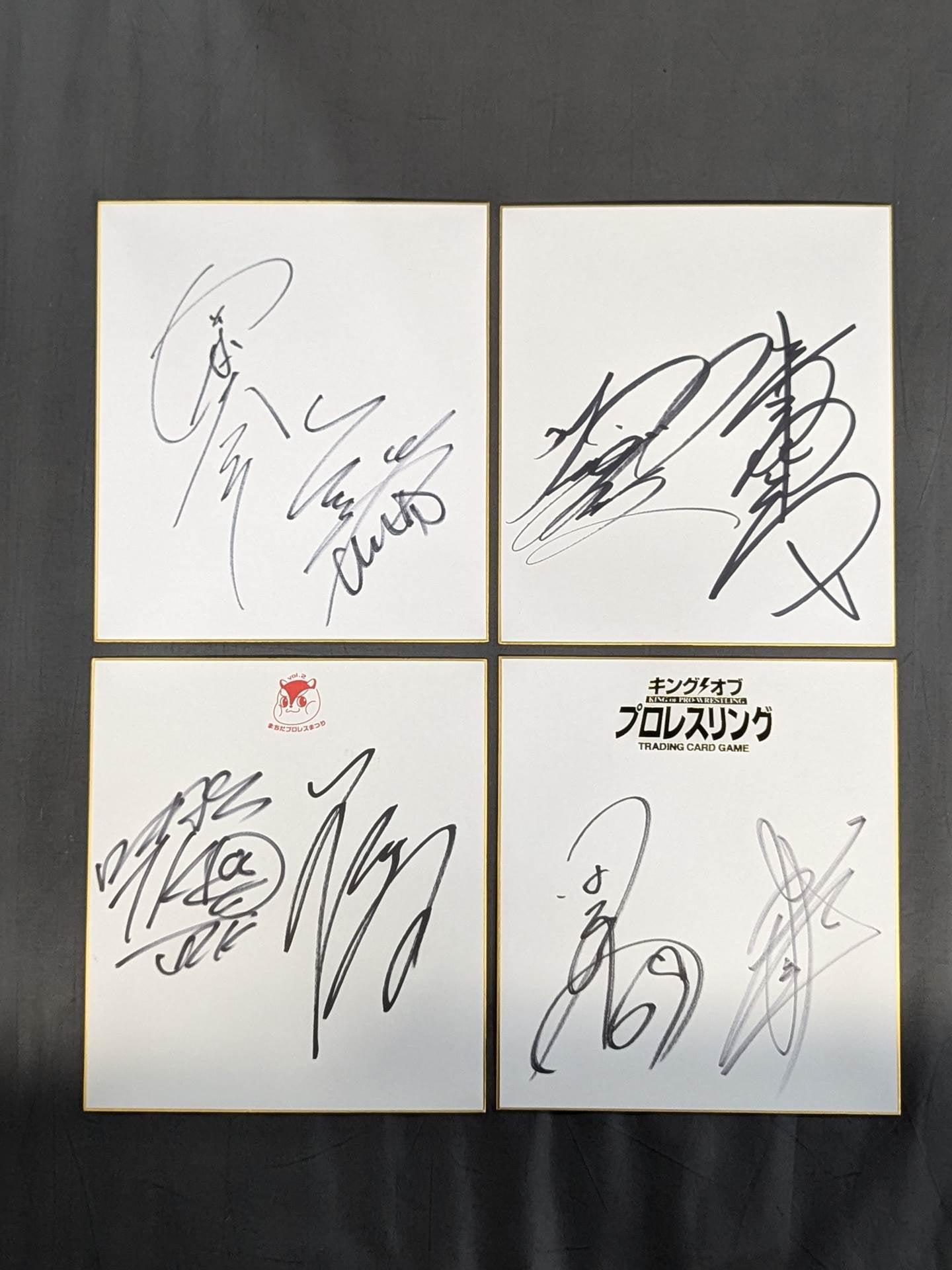 国内プロレスラー 寄せ書きサイン色紙セット