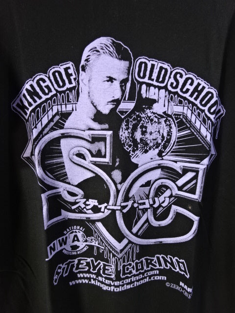 【直筆サイン入り】スティーブ・コリノ ピクチャーTシャツ①(ブラック/ZERO-ONE)