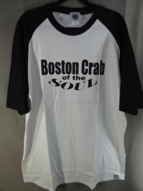 Boston Crab of the SOUL ラグランTシャツ②(ホワイト×ブラック)
