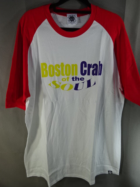 Boston Crab of the SOUL ラグランTシャツ③(ホワイト×レッド)