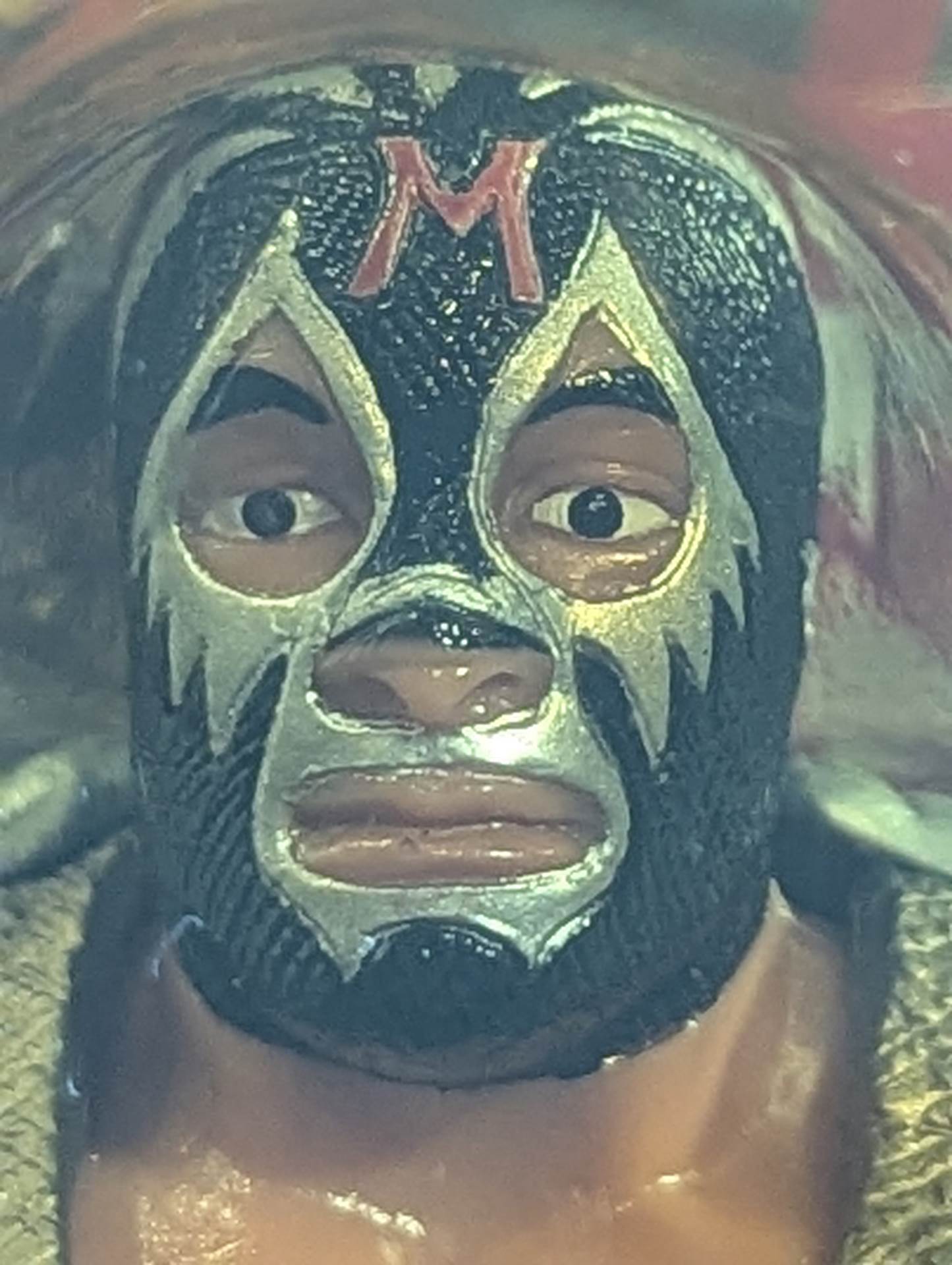 Mil Mascaras (with black trade, green shark mouth, IWA belt)