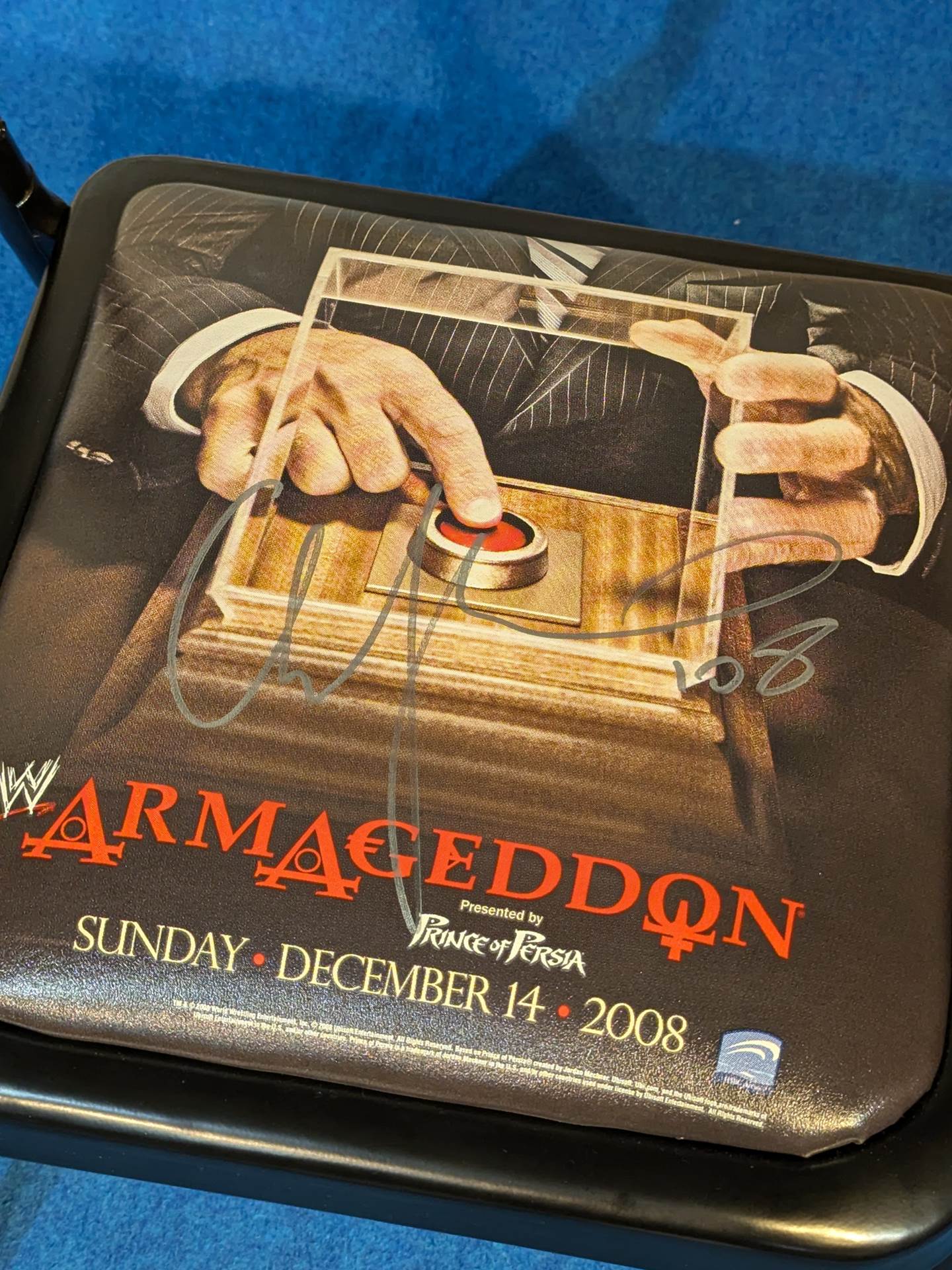 【クリス・ジェリコ 直筆サイン入り】WWE「ARMAGEDDON 2008」チェアー